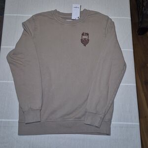 Goodfellow & Co Tan Sweatshirt with Red Accent